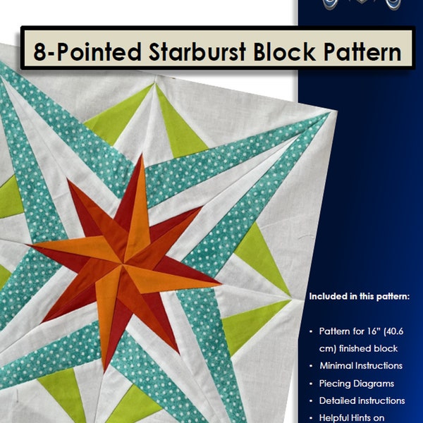 Digital Pattern: 8-Pointed Starburst Block