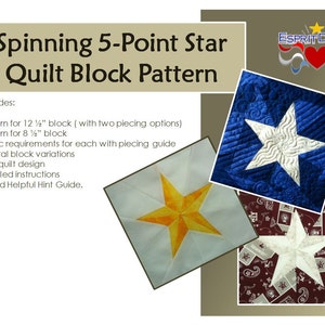 Pattern: Spinning 5-Point Star Quilt Block image 6