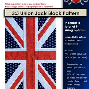 Digital Pattern - 3:5 Ratio Union Jack Block