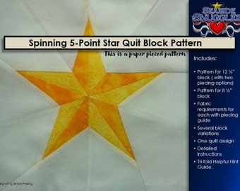 Pattern: Spinning 5-Point Star Quilt Block