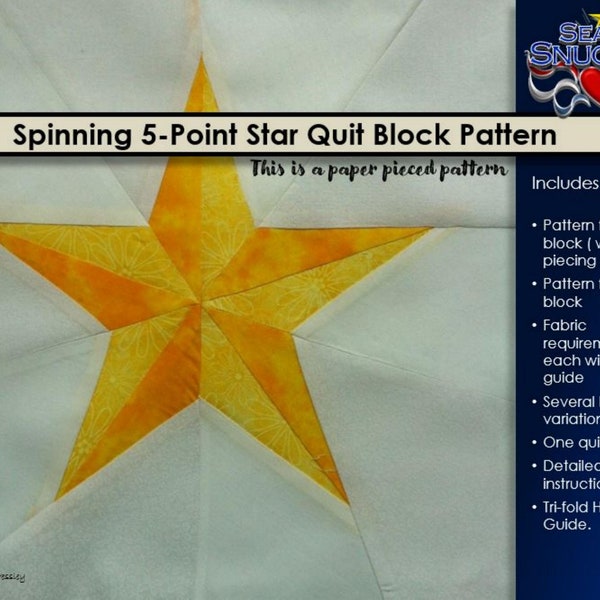 Pattern: Spinning 5-Point Star Quilt Block
