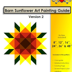 Digital Pattern: Barn Sunflower Version 2 Painting Guide