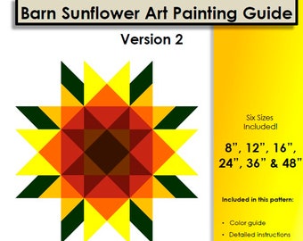 Digital Pattern: Barn Sunflower Version 2 Painting Guide