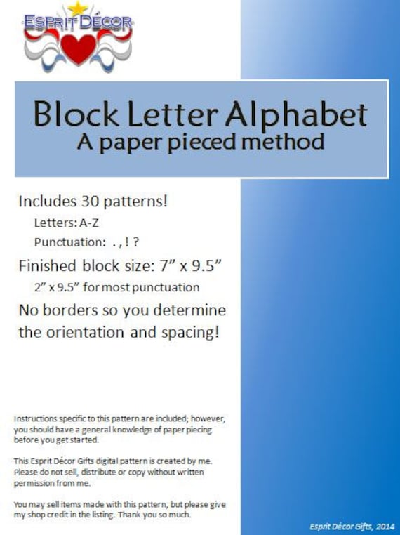 Pattern Alphabet Block Letters Etsy