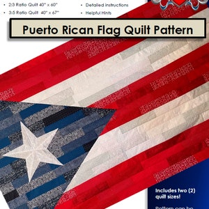 Pattern: Puerto Rican Flag &quot;Jelly Roll Race&quot; Quilt