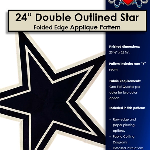 Pattern: 24-inch Double Outlined Star Applique