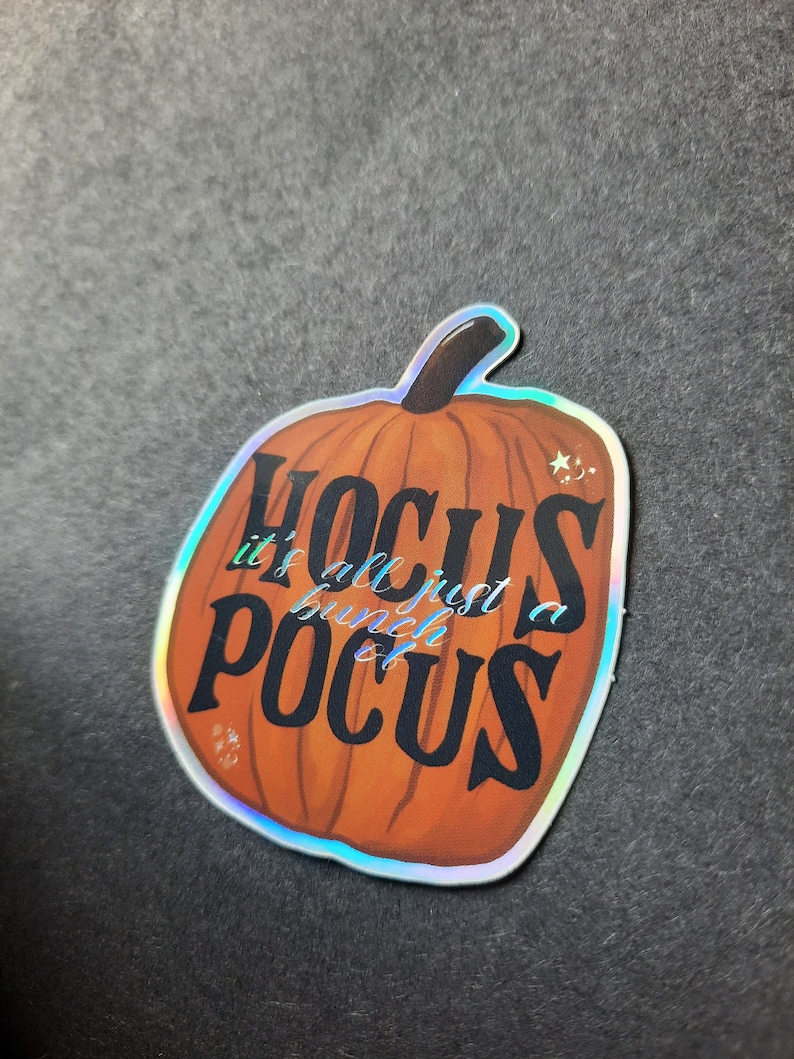 Pumpkin Hocus Pocus Glossy Holographic Sticker Halloween - Etsy