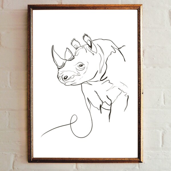 Rhino Wall Art Etsy