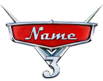 Personalized Cars Birthday Logo with Name, Custom Cars Party Decor, Cars Cake Topper PNG, Digital Download