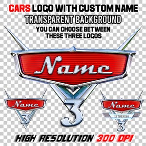 Spersonalizowane logo urodzinowe z imieniem i nazwiskiem, spersonalizowana dekoracja na imprezę z motywem samochodów, ozdoba na tort z motywem samochodów w formacie PNG, pobieranie cyfrowe