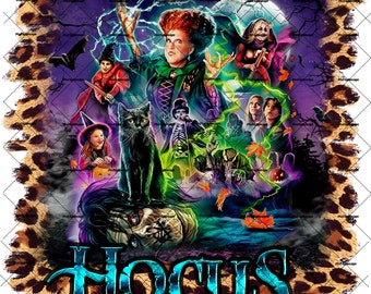 Hocus Pocus, Sanderson Sisters, Halloween Template for Sublimation DTG Screen Printing, PNG Instant Digital Download