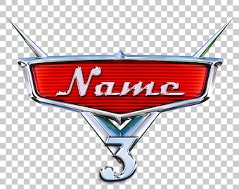 Personalized Cars Birthday Logo with Name, Custom Cars Party Decor, Cars Cake Topper PNG, Digital Download