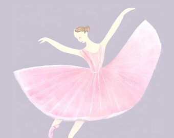 Pirueta elegante - Serene Ballerina Digital Art Print