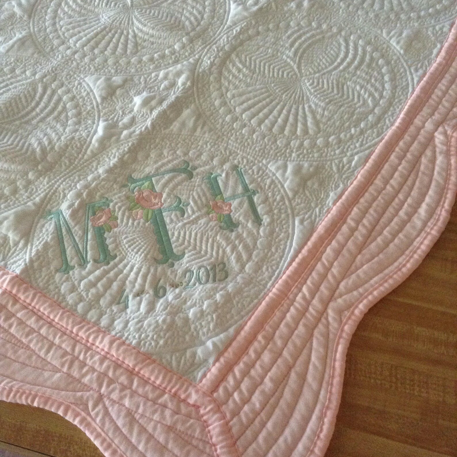Beautiful Heirloom Quilt That is Monogrammed and Has a Birth Etsy