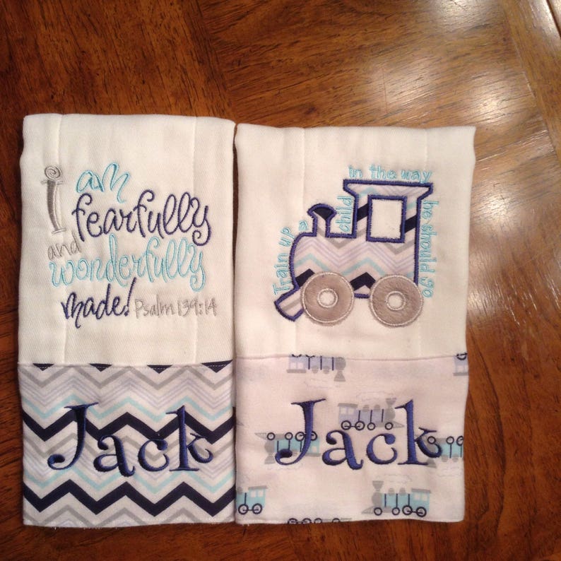 Baby Boy Bible Verse Burp Cloths. Etsy