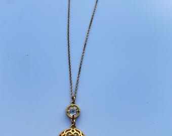 Horseshoe and rhinestone necklace