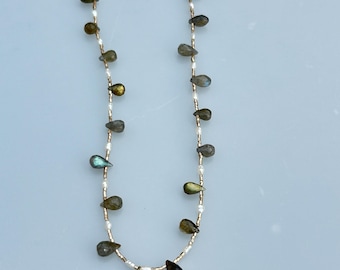 Labradorite teardrop necklace