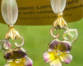 Antique pansy Earrings