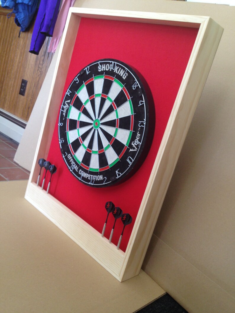 Red & Natural Pine Trim Dart Board Backboard/Surround Etsy