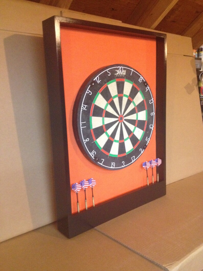 Orange & Mahogany Colored Trim Dart Board Backboard 24 X 32 Etsy
