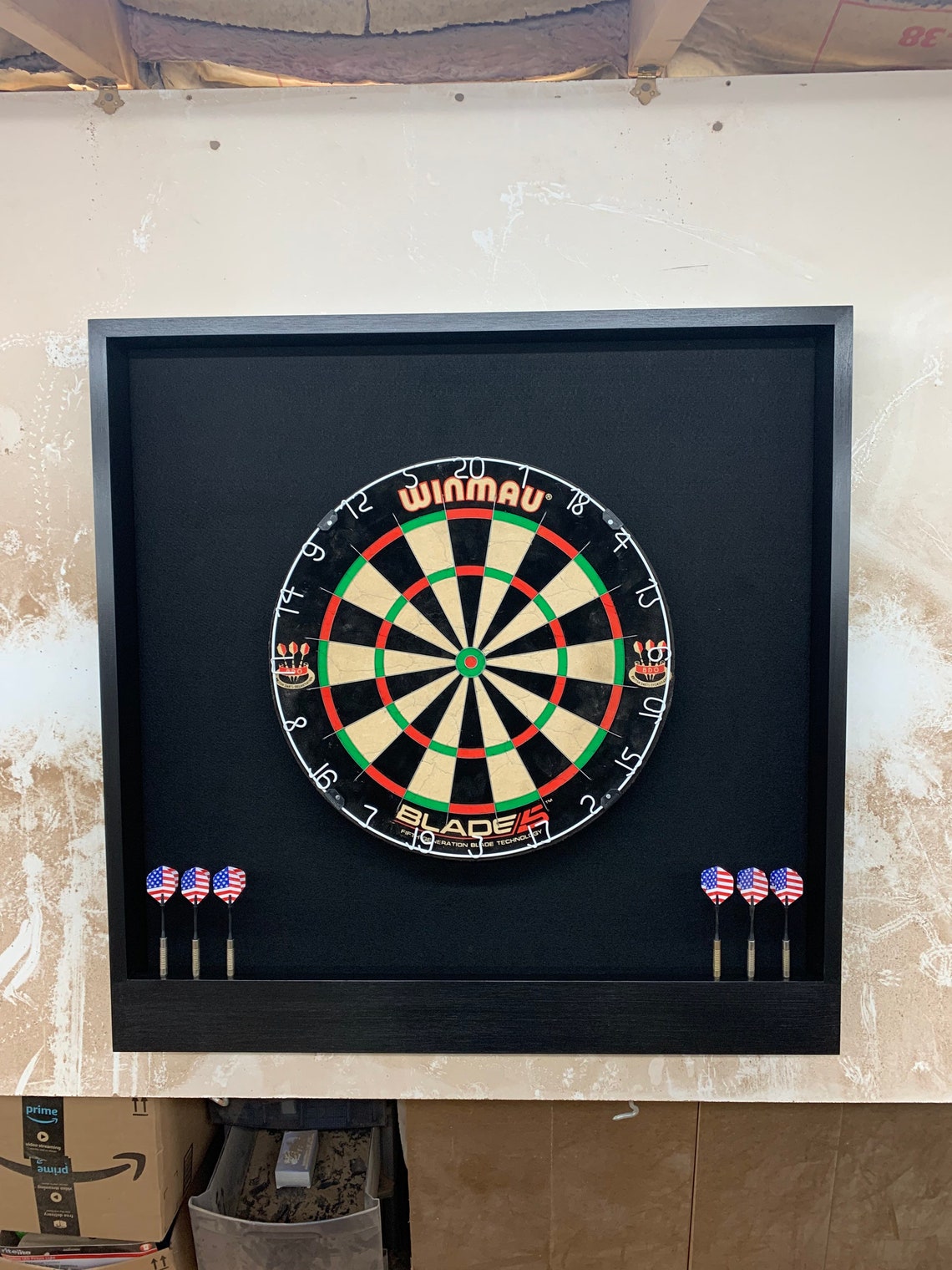 All Black Dart Board Backboard Oversized 32 X 32 Surround Etsy
