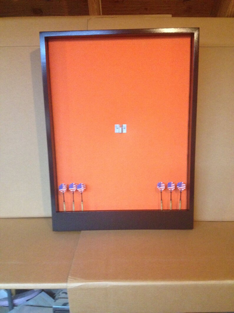 Orange & Mahogany Colored Trim Dart Board Backboard 24 X 32 Etsy
