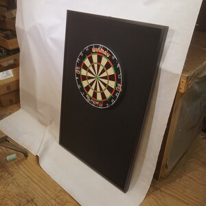 Dart Board Backboard with Ebony Frame Surrounded by Wine Corks 42 x 32 is Perf