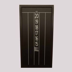 Small Framed 17" x 9-1/4" All Black Matching Cricket Chalkboard Scoreboard for Dartboard Cabinet Backboard Darts Score Board 301 Cricketeer