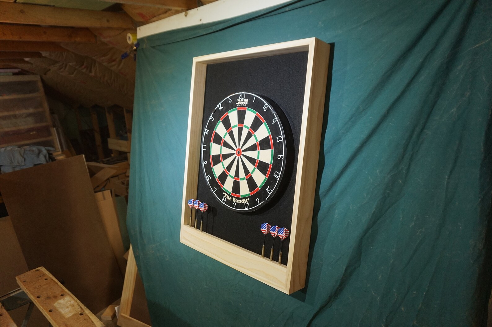Black & Natural Pine Trim Dart Board Backboard/surround Etsy