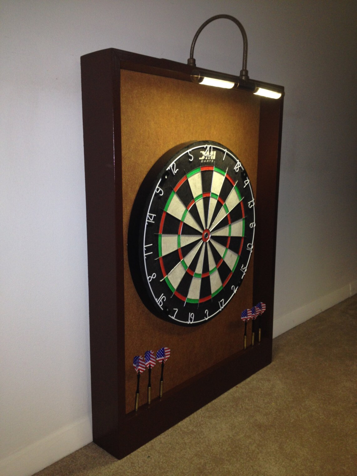 Custom LED Lighted Dart Board Backboard Copper Colored Felt & Etsy