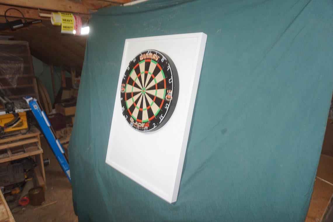 All White Low Ceiling Dart Board Backboard W/raised/off Center Etsy