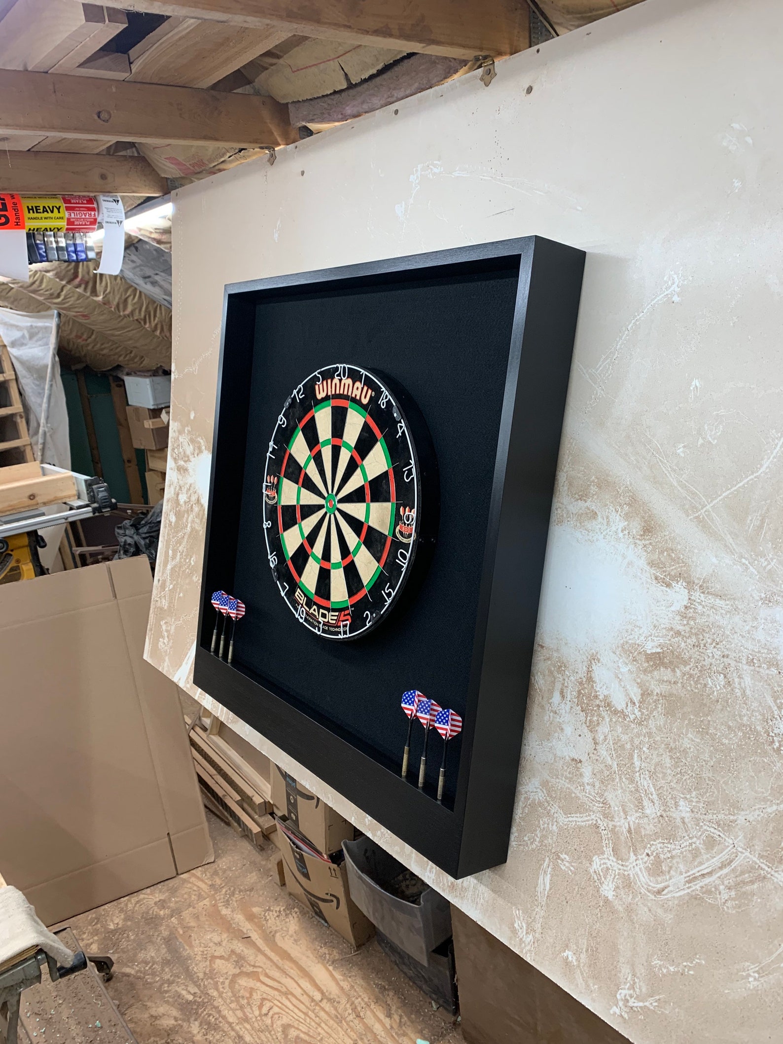 All Black Dart Board Backboard Oversized 32 X 32 Surround Etsy