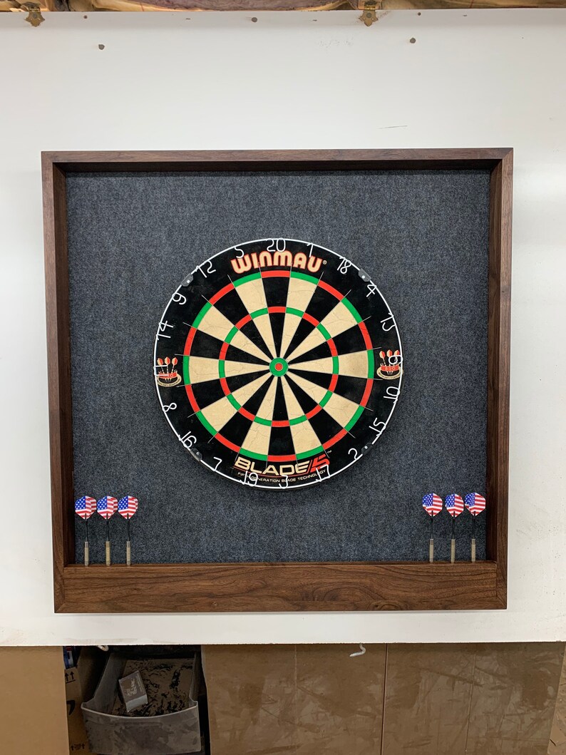 32 X 32 X 3.5 Solid Walnut Trim Dart Board Backboard Etsy