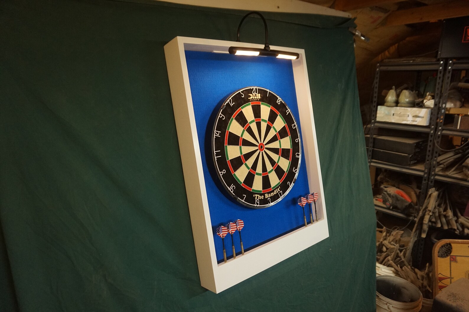LED Lighted Dart Board Backboard Custom Neon Blue Etsy