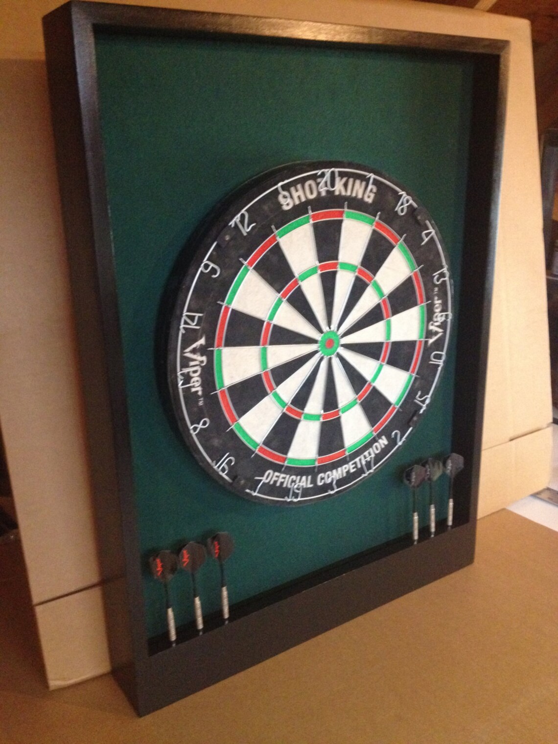 Kelly Green & Black Colored Trim Dartboard Dart Backboard Etsy