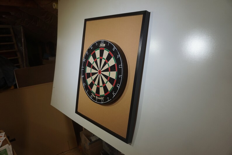 Tan & Black Trim Dart Board Backboard/surround Dartboard Wall Etsy