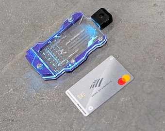 Futuristic CyberPunk light up RGB LED ID/Cc Card holder
