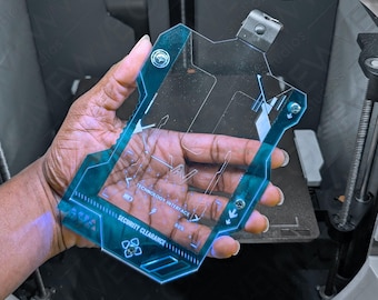 Porta pases/insignias con iluminación LED RGB futurista CyberPunk (cosplay, convenciones, etc.)