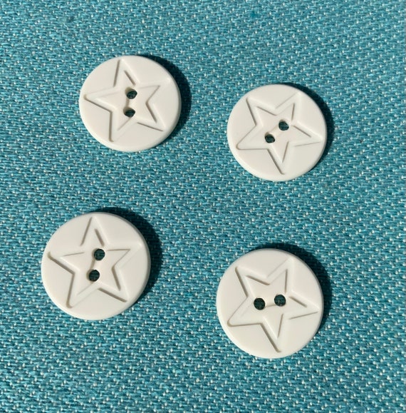 White Star Buttons 50 Pc Vintage White Star Patriotic - Etsy
