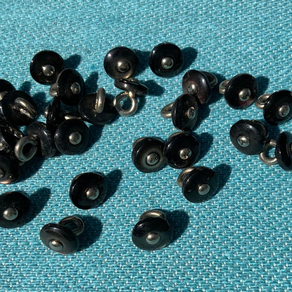 Shoe Boot Buttons Antique Brown Black Pearl Shoe 25 pieces 7mm or 5/16 inch Smokey gray sewing crafts doll costume jewelry Item 11