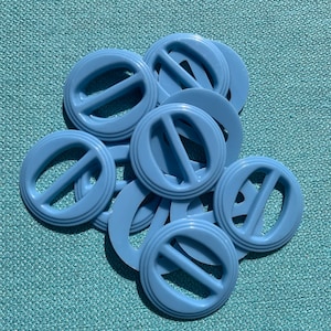 Buckle slide Small Blue Plastic Buckle with ridged edge slide 1 3/8 inch or 30 mm set of 12 Item 36