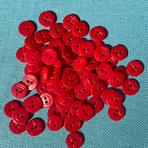 Red Sewing Buttons Etsy