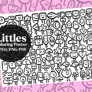 Littles Coloring Poster. Print Up to A3 Size.