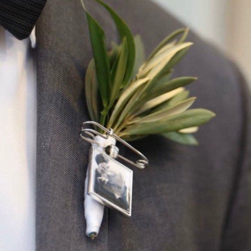 Photo Lapel Pin Custom Wedding Memorial Gift for the Groom Etsy