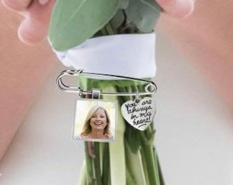 Wedding Bouquet photo charm  - Photo Memory locket charms for family photo (includes everything you need ) Something Blue