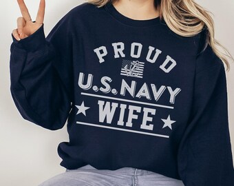 Navy wife sweatshirt new arrivals