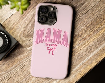 Personalized Mama Est Phone Case Coquette Mama iPhone Case Mom To Be Samsung Case New Mom Gift Promoted To Mama Phone Cover Mama Accessory