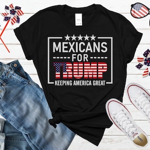 Camiseta Mexicanos para Trump, Camiseta Hispânica para Trump, Camiseta Eleição Donald Trump 2024, Mantenha a América Grande, Camiseta de Comício Trump, Presente Conservador