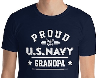 Proud US Navy Grandpa T-shirt, Navy Grandpa Gift, Military Grandpa Hoodie, Soldier Grandpa Sweatshirt, Custom Navy Family Graduation Shirt