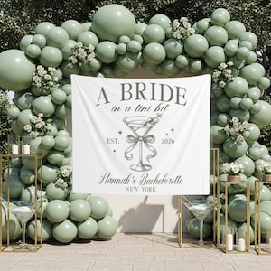 Martini Bachelorette Photo Backdrop A Bride In A Tini Bit Bach Party Banner Cocktail Bridal Tapestry Martini Bach Decor Martini Welcome Sign
